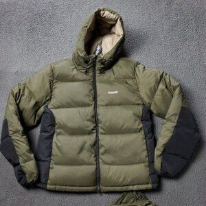 New ONLY NY Packable Snorkel Puffer Down Jacket Nylon Green Mens S Small